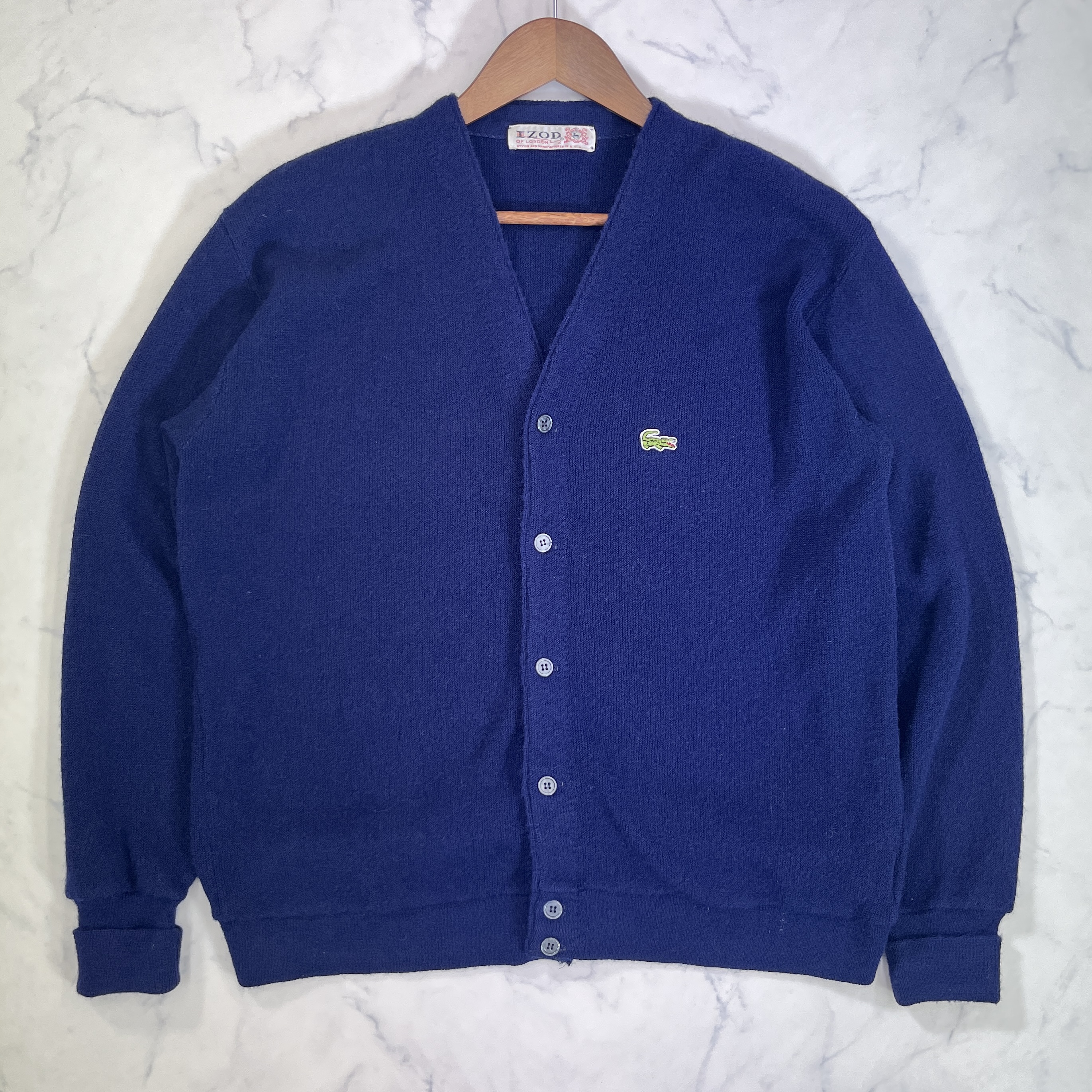 IZOD LACOSTE 初期 60s USA製 カーディガン ネイビー | Vintage.City