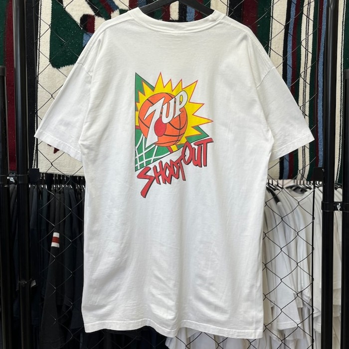 90s 企業系 半袖Tシャツ 7UP デザインプリント ワンポイントロゴ XL