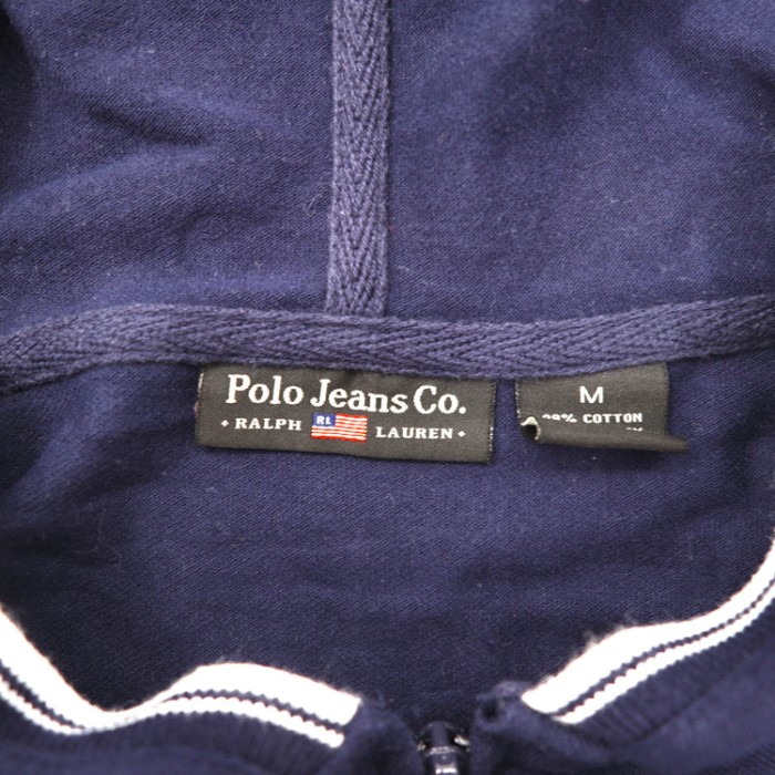 Polo Jeans Co. RALPH LAUREN ジップパーカー M ネイビー コットン 星条旗ロゴプリント 90年代 | Vintage.City 古着屋、古着コーデ情報を発信