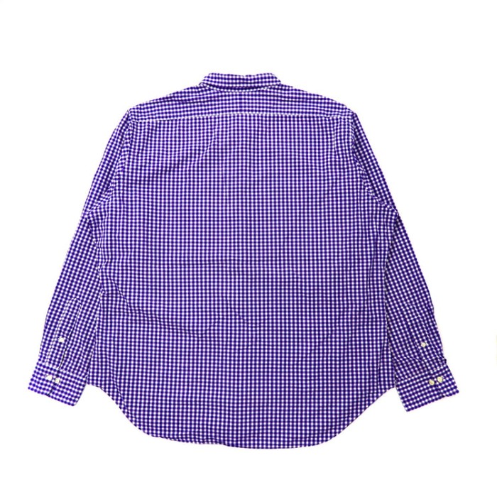 LAUREN RALPH LAUREN ボタンダウンシャツ 17.5 ブルー チェック ビッグサイズ スリランカ製 | Vintage.City 古着屋、古着コーデ情報を発信