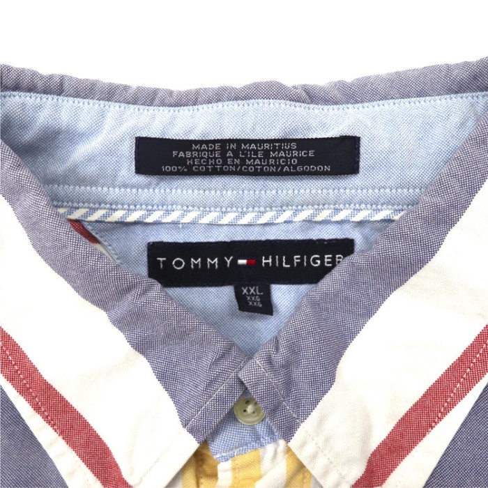 TOMMY HILFIGER ボタンダウンシャツ XXL ブルー ストライプ ビッグサイズ | Vintage.City 古着屋、古着コーデ情報を発信