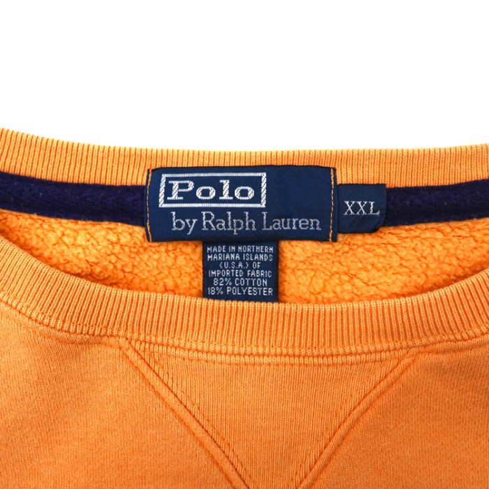 Polo by Ralph Lauren クルーネックスウェット XXL オレンジ コットン 裏起毛 ビッグサイズ スモールポニー刺繍 | Vintage.City 古着屋、古着コーデ情報を発信
