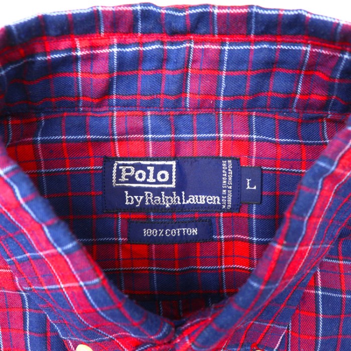 Polo by Ralph Lauren 半袖ボタンダウンシャツ L レッド チェック ビッグサイズ | Vintage.City 古着屋、古着コーデ情報を発信