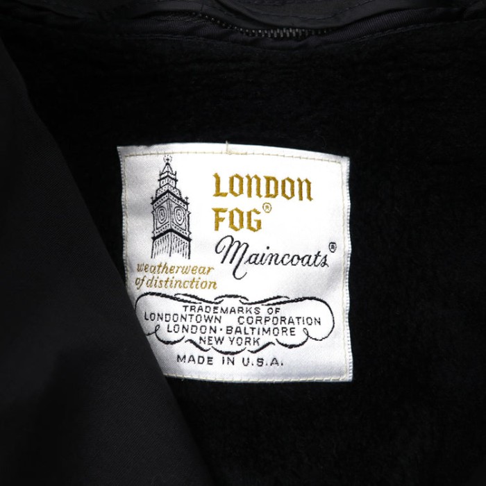 USA製 LONDON FOG Maincoats トレンチコート 12 ブラック ボアライナー着脱式 | Vintage.City 古着屋、古着コーデ情報を発信