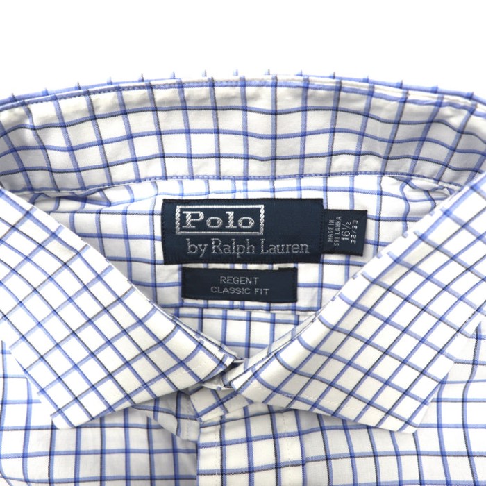Polo by Ralph Lauren ドレスシャツ 16 1/2 ブルー チェック コットン REGENT CLASSIC FIT | Vintage.City 古着屋、古着コーデ情報を発信