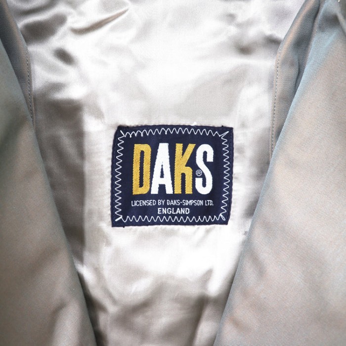 DAKS ステンカラーコート 92-5 ベージュ 玉虫 コットン 裏地チェック ライナー取り外し可能 オールド | Vintage.City 古着屋、古着コーデ情報を発信