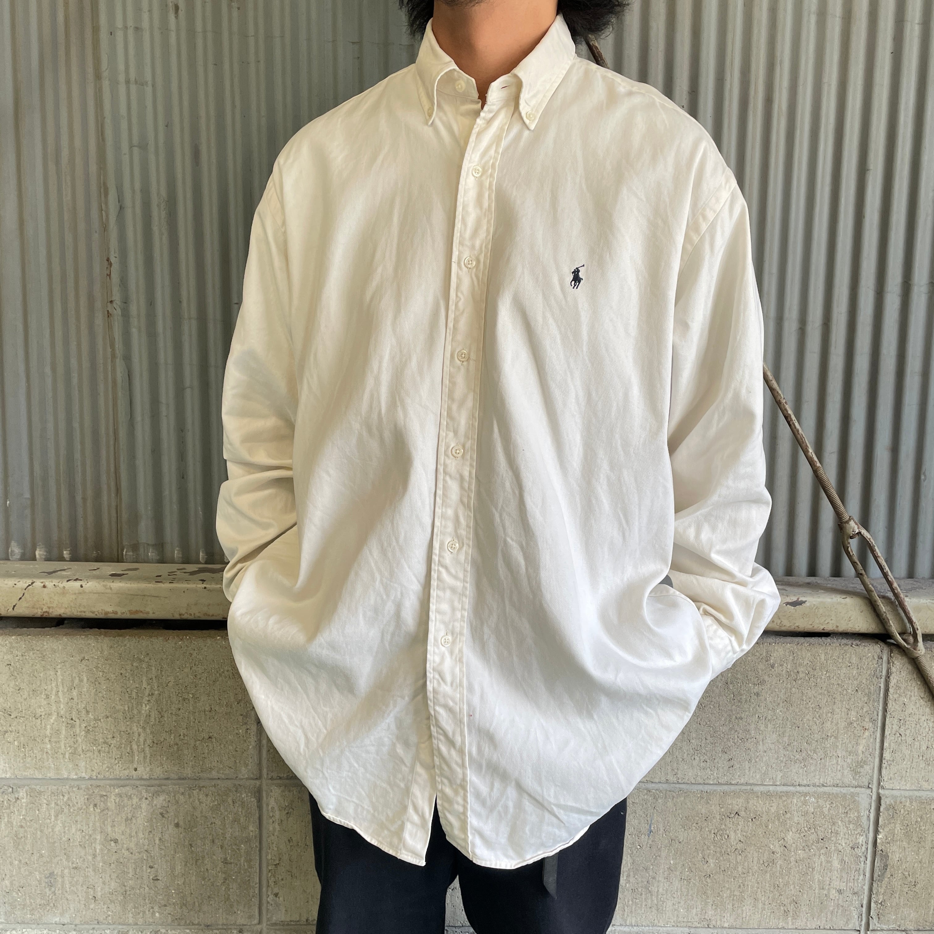 【貴重】日本企画　ラルフローレン 90s BLAKE ボタンダウンシャツ　青L