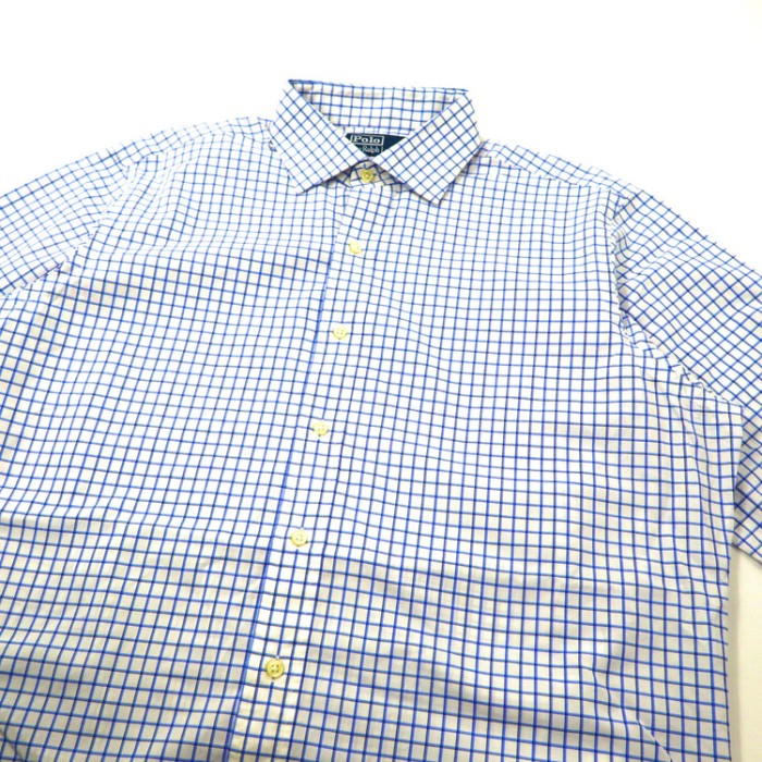 Polo by Ralph Lauren ドレスシャツ 16 1/2 ブルー チェック コットン REGENT CLASSIC FIT | Vintage.City 빈티지숍, 빈티지 코디 정보