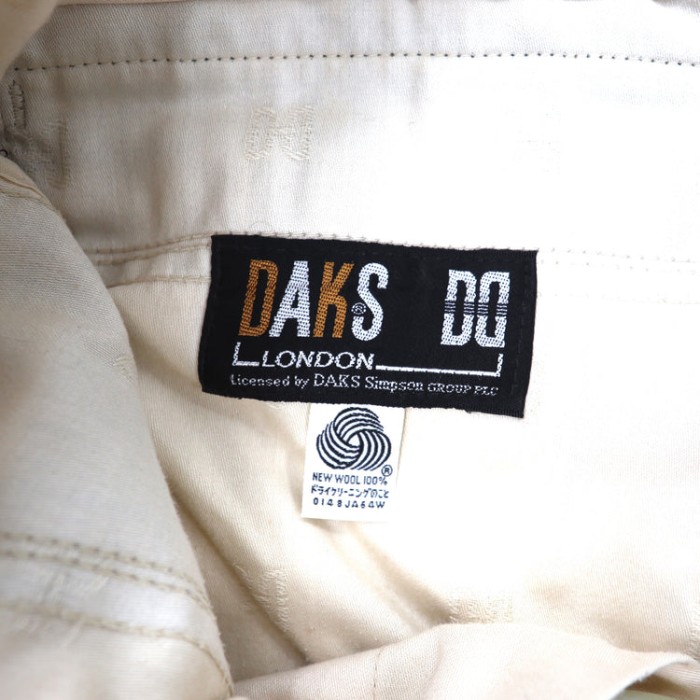 DAKS タックスラックスパンツ 88 ベージュ チェック ウール 日本製 | Vintage.City 古着屋、古着コーデ情報を発信