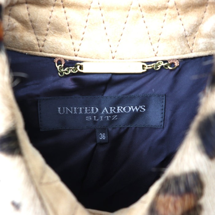 UNITED ARROWS SLITZ ハラコジャケット 36 ベージュ レオパード | Vintage.City 빈티지숍, 빈티지 코디 정보