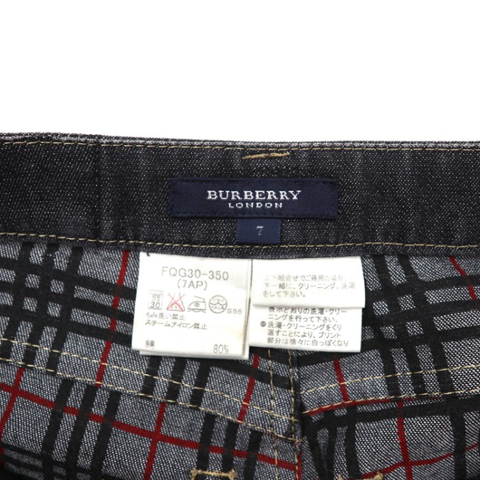 BURBERRY ロールアップデニムパンツ 7 グレー ストレッチ加工 ノバチェック | Vintage.City 古着屋、古着コーデ情報を発信