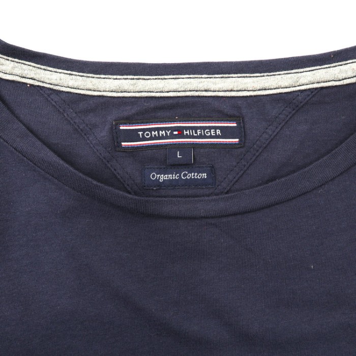 TOMMY HILFIGER クルーネックTシャツ L ネイビー コットン ロゴプリント | Vintage.City 빈티지숍, 빈티지 코디 정보