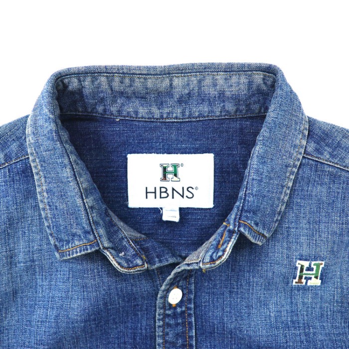 HBNS デニムシャツ S ブルー ロゴ刺繍 日本製 | Vintage.City 빈티지숍, 빈티지 코디 정보