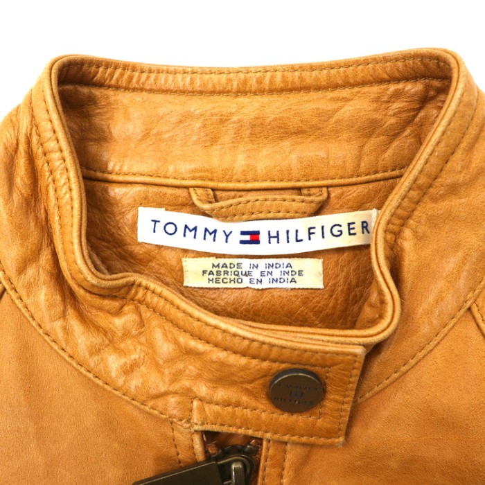 TOMMY HILFIGER シングルライダースジャケット XS ベージュ 牛革 | Vintage.City 古着屋、古着コーデ情報を発信