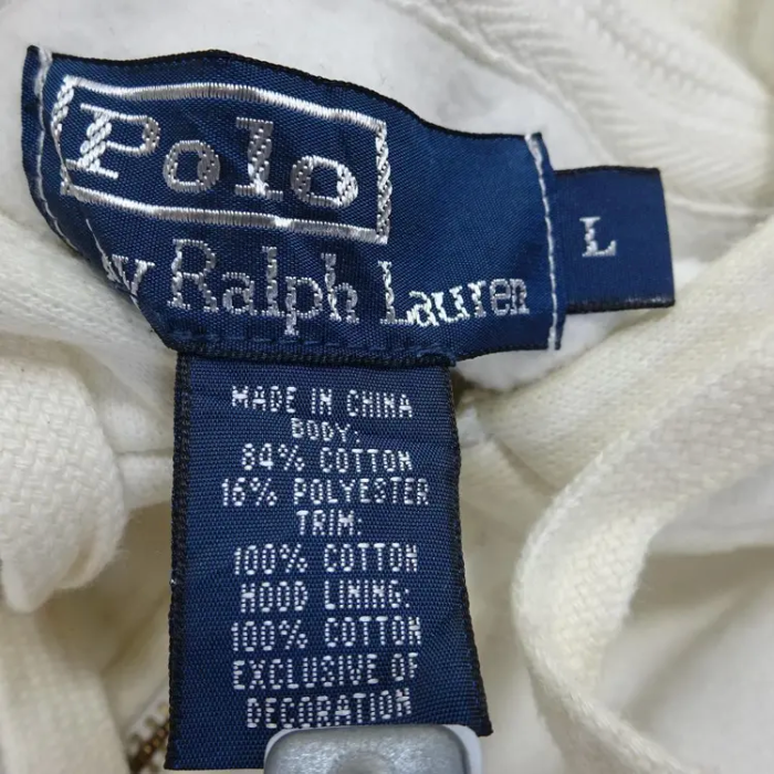 ラルフローレン パーカー L ホワイト フルジップ 中綿 刺繍ロゴ シンプル | Vintage.City 古着屋、古着コーデ情報を発信