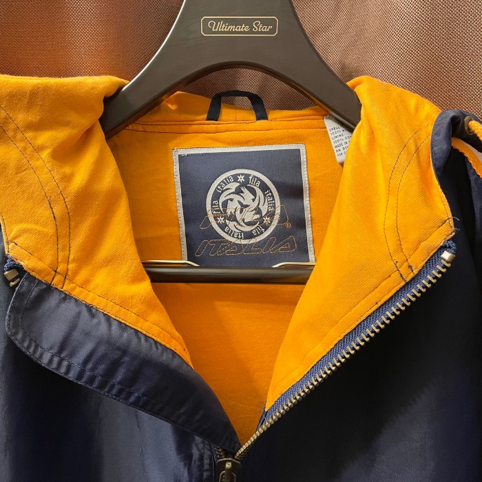 FILA ITALIA 90s オーバーサイズフルジップナイロンパーカージャケット ネイビー×オレンジ Sサイズ | Vintage.City 빈티지숍, 빈티지 코디 정보