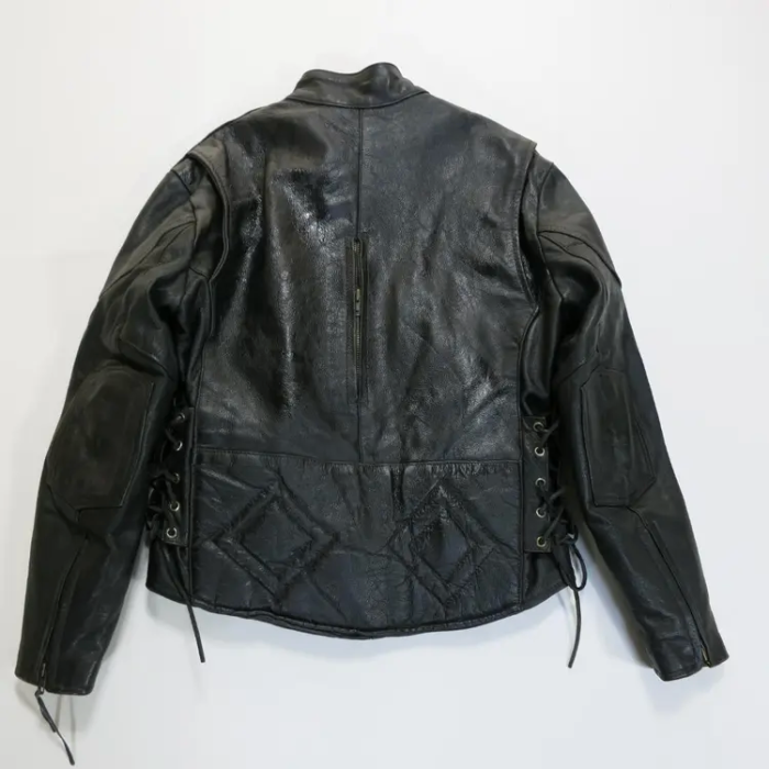 LATHER KING レザージャケット ブラック 黒 レースアップ 個性的 オイルメンテナンス | Vintage.City 古着屋、古着コーデ情報を発信