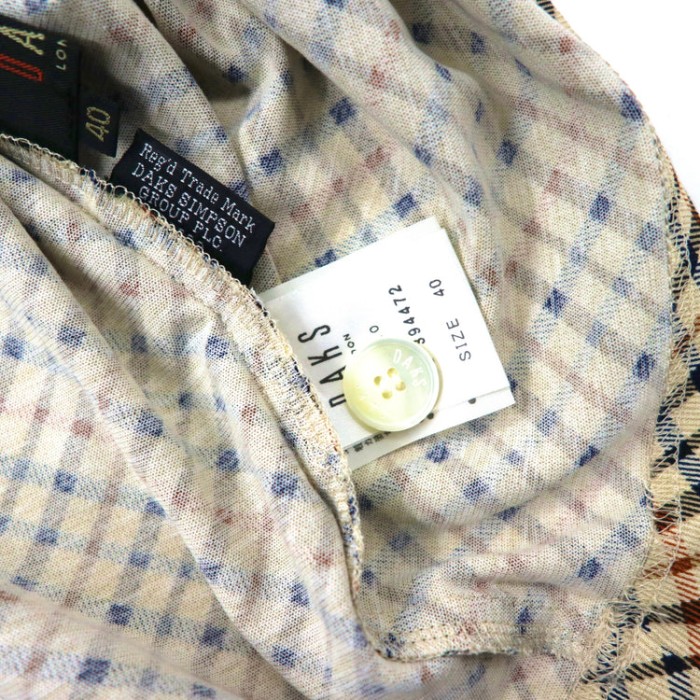 DAKS ポロシャツ 40 ベージュ チェック コットン 日本製 | Vintage.City 古着屋、古着コーデ情報を発信