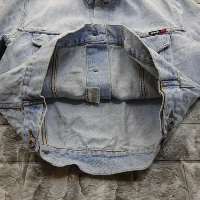 ショット デニムジャケット L ライトブルー イタリア製 胸ポケット 長袖 襟 | Vintage.City 古着屋、古着コーデ情報を発信