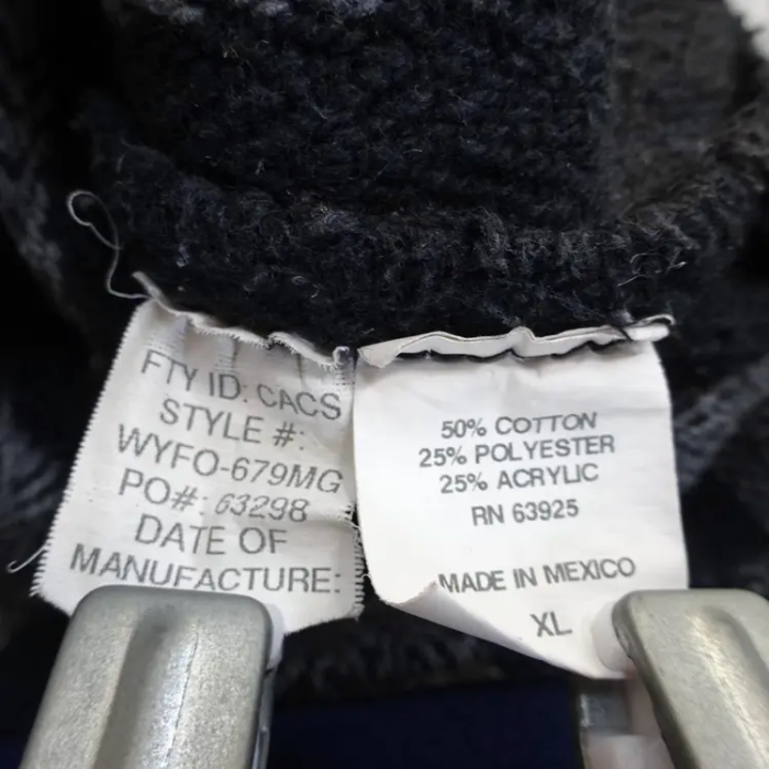 メキシコ製 メキシカンニットパーカー XL グレー ストライプ フード ポケット | Vintage.City 古着屋、古着コーデ情報を発信