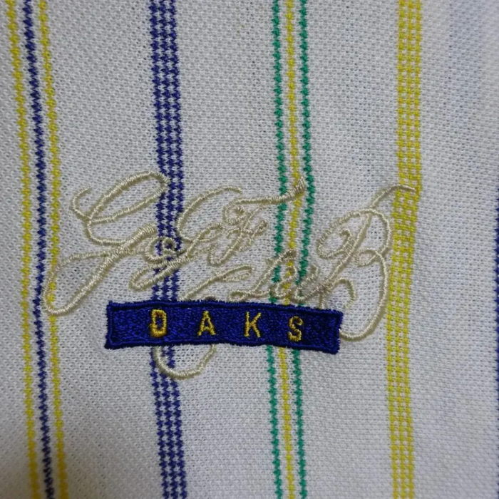 ダックス ポロシャツ M アイボリー ブルー ストライプ 日本製 半袖 カラフル | Vintage.City 빈티지숍, 빈티지 코디 정보