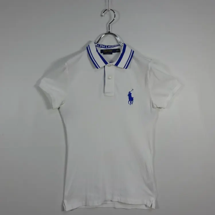 ラルフローレン ポロシャツ XXS ホワイト ブルー 刺繡ロゴ 半袖 ゴルフ 白 | Vintage.City 古着屋、古着コーデ情報を発信