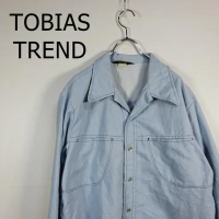 70’s TOBIAS TREND ワークシャツ ライトブルー 開襟 長袖 青 | Vintage.City 古着屋、古着コーデ情報を発信