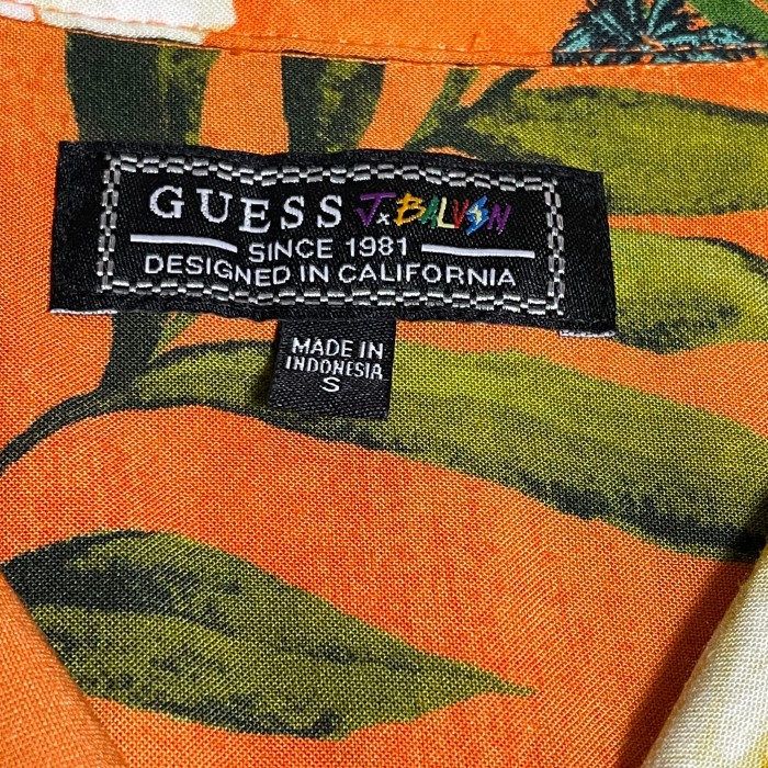 GUESS × J Balvin コラボレーションアロハシャツ オレンジSサイズ | Vintage.City 古着屋、古着コーデ情報を発信