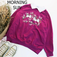 オーバーシルエット USA製 スウェット 紫ピンク XXL 鳥 襟付き レトロ 個性的 | Vintage.City 古着屋、古着コーデ情報を発信