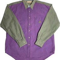 GUESS CLASSICS 長袖ツートンカラーシャツ パープル×カーキLサイズ | Vintage.City 빈티지숍, 빈티지 코디 정보