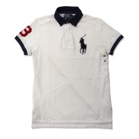 Polo by Ralph Lauren ポロシャツ S ホワイト コットン CUSTOM FIT ナンバリング ビッグポニー刺繍 | Vintage.City 古着屋、古着コーデ情報を発信