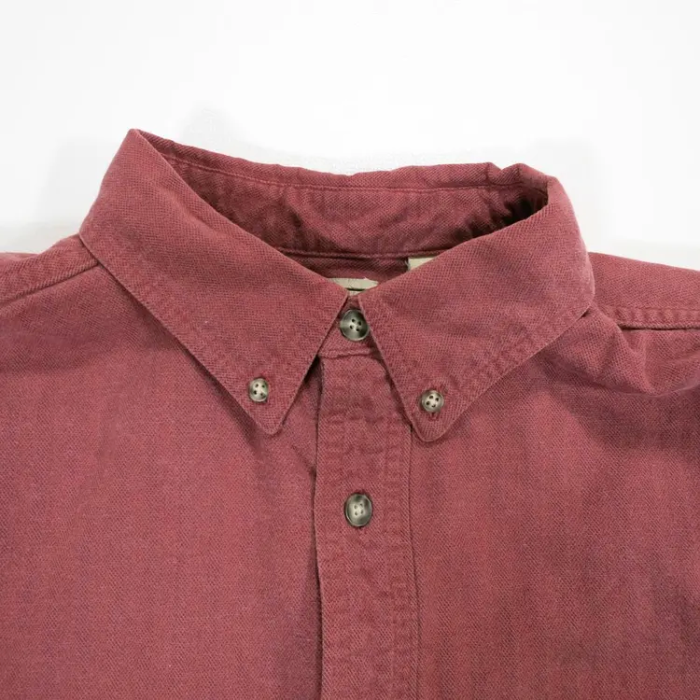 エルエルビーン シャツ XL くすみレッド ストライプ生地 ボタンダウン 赤 胸ポケット もこもこ生地 | Vintage.City 古着屋、古着コーデ情報を発信