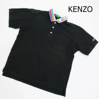 ケンゾーゴルフ ポロシャツ ブラック サイズ3 レインボー 日本製 袖ロゴ 刺繍 | Vintage.City ヴィンテージ 古着