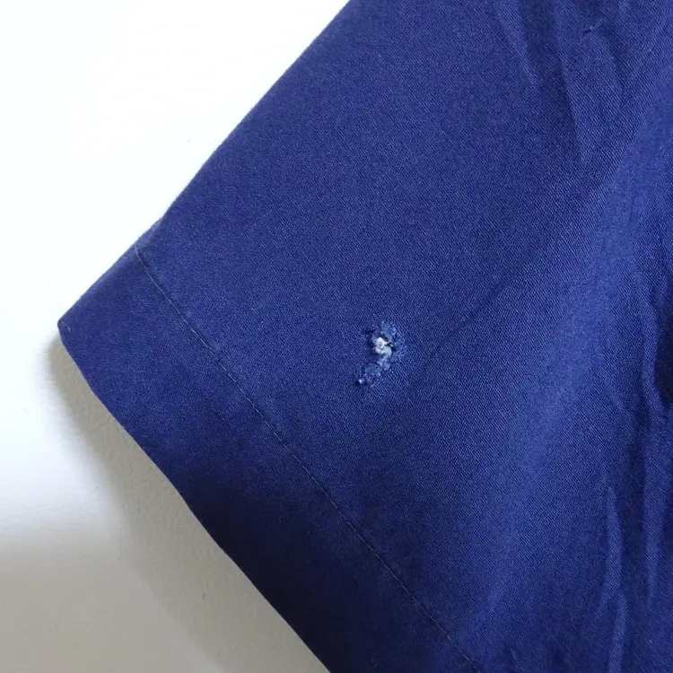 dtw ナイロンブルゾン L ブルー USA製 ハーフジップ 刺繍ロゴ ポケット