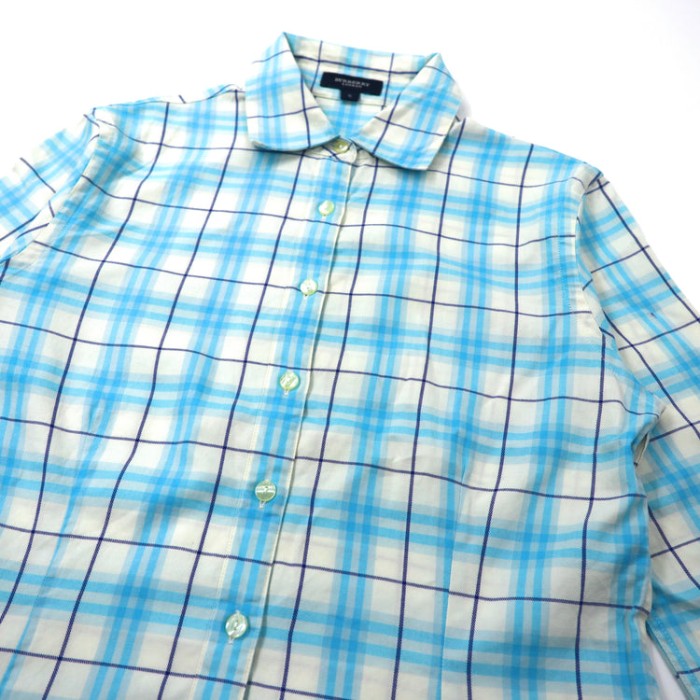 BURBERRY チェックシャツ S ブルー コットン | Vintage.City 古着屋、古着コーデ情報を発信
