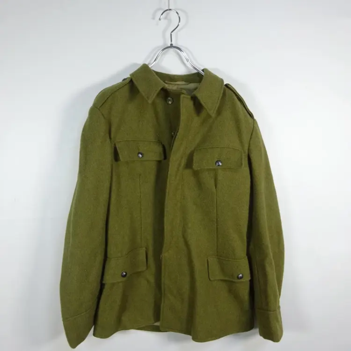 ミリタリージャケット カーキ ウールコート 胸ポケット カバーオール 緑 | Vintage.City 古着屋、古着コーデ情報を発信