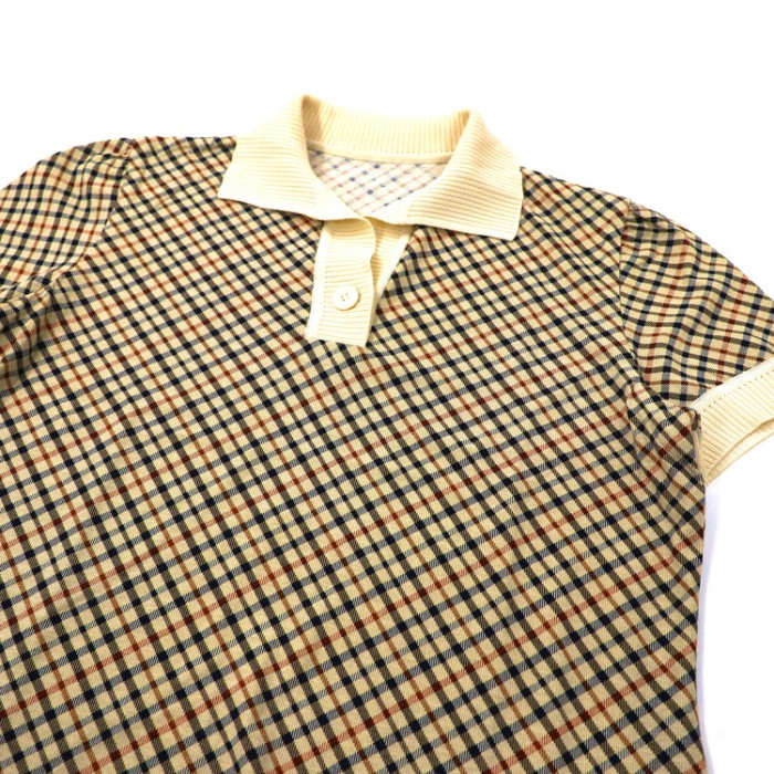 DAKS ポロシャツ 40 ベージュ チェック コットン 日本製 | Vintage.City 古着屋、古着コーデ情報を発信