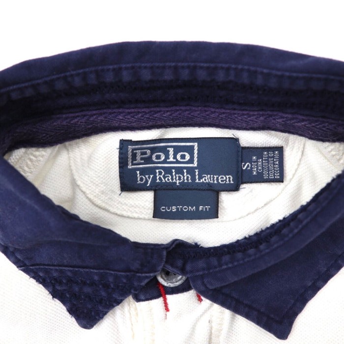 Polo by Ralph Lauren ポロシャツ S ホワイト コットン CUSTOM FIT ナンバリング ビッグポニー刺繍 | Vintage.City 古着屋、古着コーデ情報を発信
