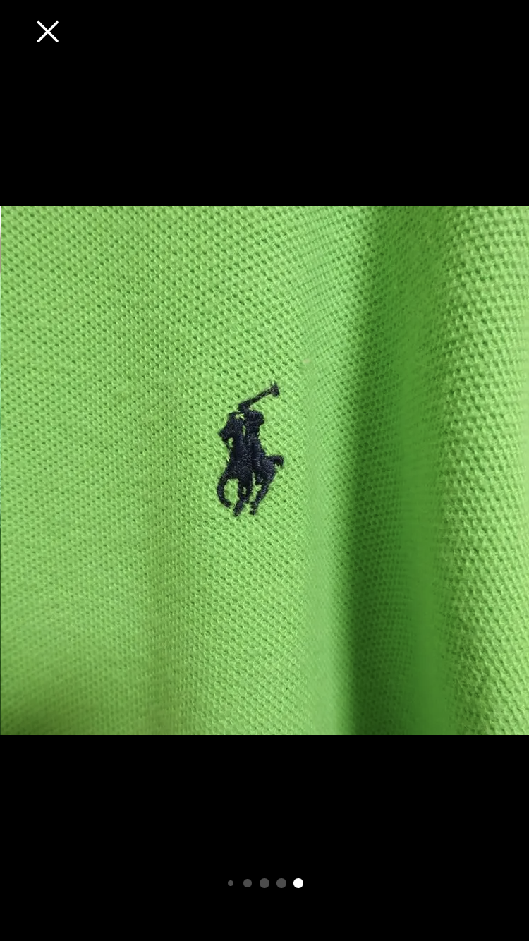 ラルフローレン ポロシャツ L ライトグリーン 半袖 胸ロゴ 刺繍ロゴ 緑
