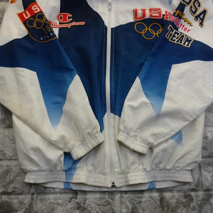 チャンピオン ブルゾン M ホワイト ブルー オリンピック USA カラフル 星 7325 | Vintage.City 빈티지숍, 빈티지 코디 정보