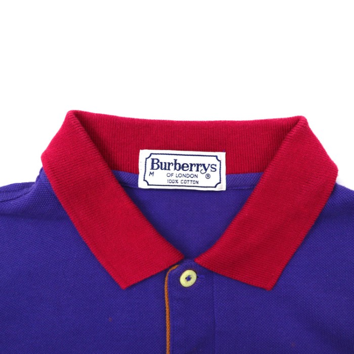 Burberrys ポロシャツ M ブルー コットン エンブレムロゴ刺繍 | Vintage.City 古着屋、古着コーデ情報を発信