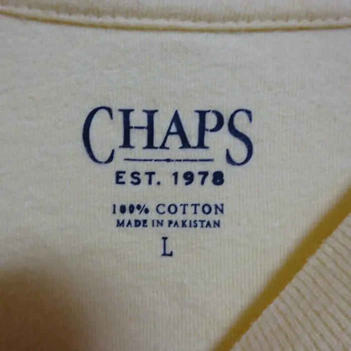 チャップス ラルフローレン Tシャツ L クリーム色 半袖 胸ポケット 刺繍 | Vintage.City 古着屋、古着コーデ情報を発信