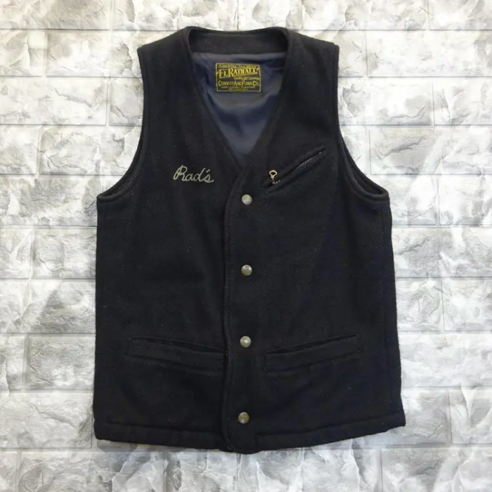 ラディアル ベスト S ブラック 刺繍ロゴ ポケット シンプル 黒 ボタン | Vintage.City 빈티지숍, 빈티지 코디 정보