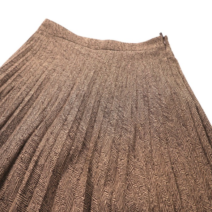 Salvatore Ferragamo プリーツスカート 38 ブラウン レーヨン 総柄 イタリア製 | Vintage.City 古着屋、古着コーデ情報を発信
