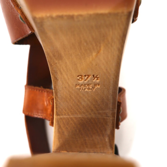 DOLCE & GABBANA ウッドソールレザーサンダル 24.5cm ブラウン イタリア製 | Vintage.City 古着屋、古着コーデ情報を発信