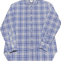 イタリア製 GUY ROVER 長袖ボタンダウンチェックシャツ ブルー Mサイズ | Vintage.City 古着屋、古着コーデ情報を発信