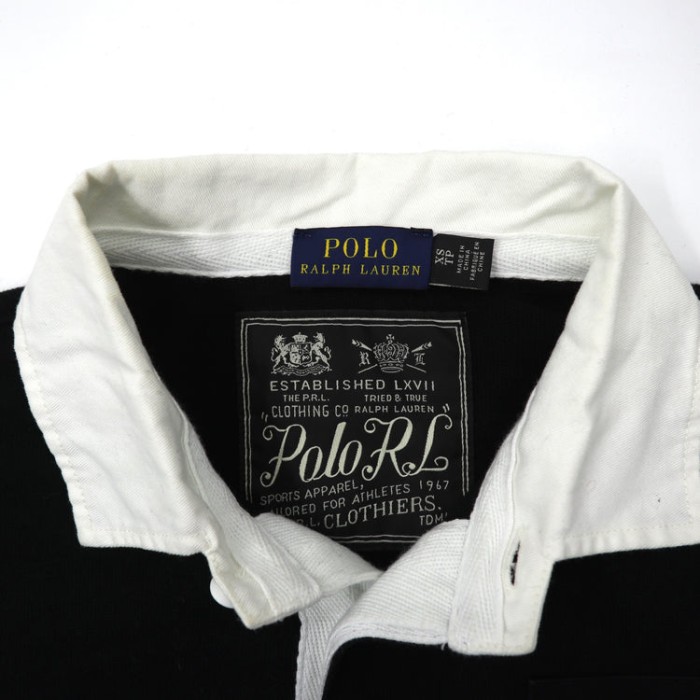 POLO RALPH LAUREN ラガーシャツワンピース XS ブラック コットン エンブレムロゴ刺繍 | Vintage.City 古着屋、古着コーデ情報を発信