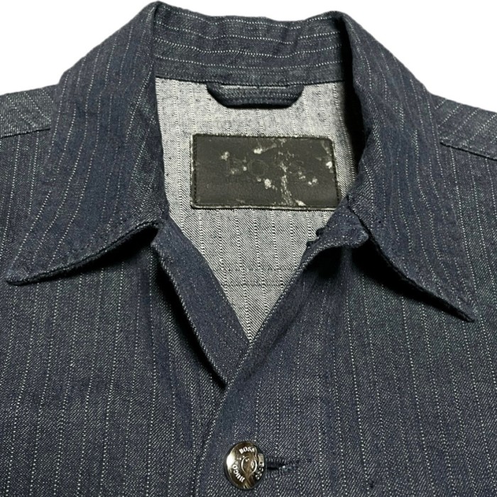 イタリア製 HUGO BOSS ストライプデニムジャケット インディゴ46サイズ | Vintage.City 古着屋、古着コーデ情報を発信