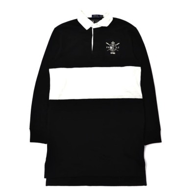 POLO RALPH LAUREN ラガーシャツワンピース XS ブラック コットン 