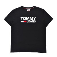 TOMMY JEANS Tシャツ XL ブラック コットン ロゴプリント | Vintage.City 古着屋、古着コーデ情報を発信